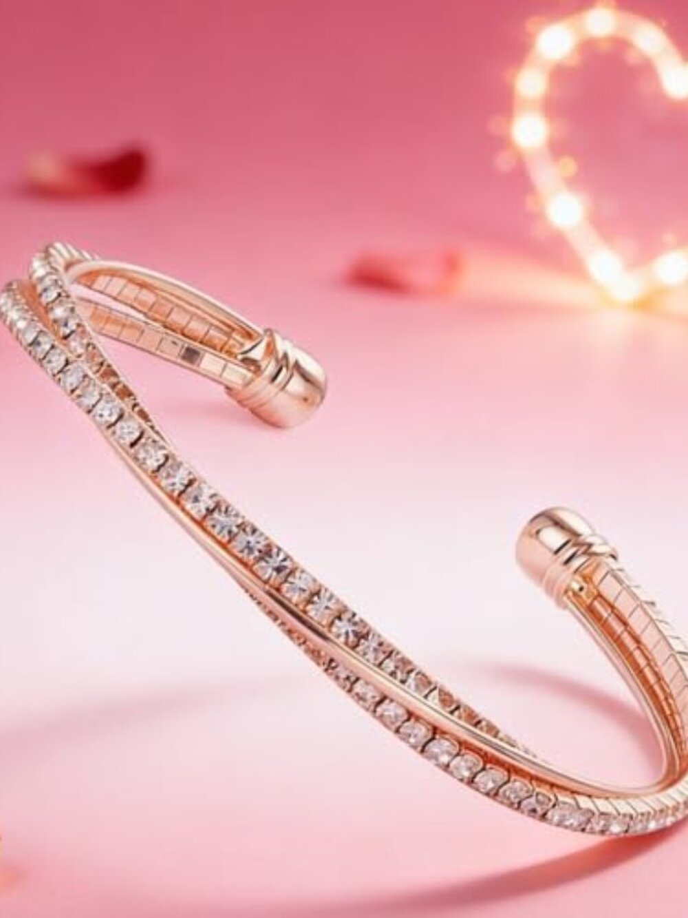 New‎ - Valentine Day Gift Rhinestone Cuff Bracelet Bangle Sparkly Cute